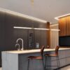 キッチン用ペンダントライト、モダンシャンデリア、リモコン付き　ブロンズ色