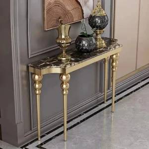 デザインメタルリビングルームテーブルモダンコンソールゴールド狭いオフィステーブルヴィンテージクラシックWohnzimmer Tische高級家具