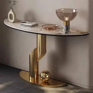 玄関コーナーコンソールモダンラグジュアリーミッドテーブル廊下テーブルメタルセンチュリーサロンユニークなメサパラサラリビングルーム家具