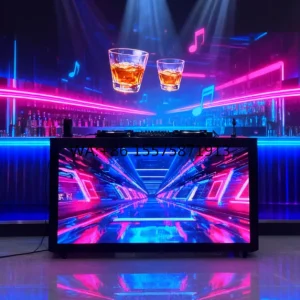 工場品質LEDビデオウォールDJブースLEDディスプレイウェディングナイトバー折りたたみ式DJブース（スクリーン付き）