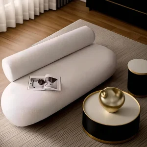 北欧ミニマリストデザイナーラウンジチェアアクセントアームチェアホテル会議用クリーム色のファブリックソファリビングルーム家庭用家具