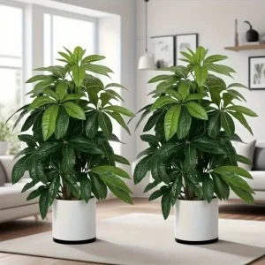 リアルな大きな緑の植物、人工の金のなる木のヤシの葉、屋外の庭、結婚式、パーティー、バルコニー、ポーチ、庭、クリスマス用1個