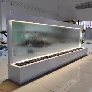 カスタム。 流れる光ステンレス鋼カーテンアート滝シンプルモダンなガラス噴水